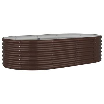 Garden Raised Bed Powder-coated Steel 152x80x36 cm - Brown