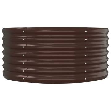 Garden Raised Bed Powder-coated Steel 152x80x36 cm - Brown