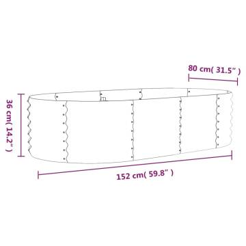 Garden Raised Bed Powder-coated Steel 152x80x36 cm - Brown