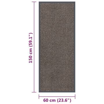 Tufted Doormat 60x150 cm Dark Brown - Durable & Non-Slip