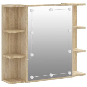 Mirror Cabinet with LED in Sonoma Oak - Stylish & Functional