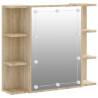 Mirror Cabinet with LED in Sonoma Oak - Stylish & Functional