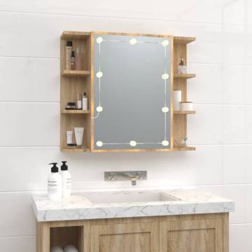 Mirror Cabinet with LED in Sonoma Oak - Stylish & Functional