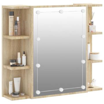 Mirror Cabinet with LED in Sonoma Oak - Stylish & Functional