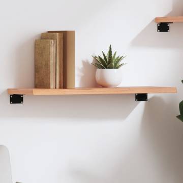 Wall Shelf Light Brown - Solid Oak Wood | HipoMarket UK