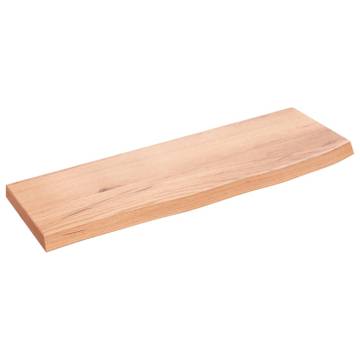 Wall Shelf Light Brown - Solid Oak Wood | HipoMarket UK