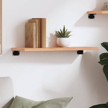 Wall Shelf Light Brown - Solid Oak Wood | HipoMarket UK