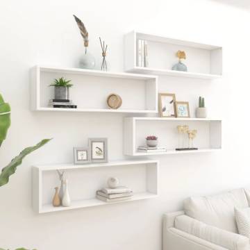 Elegant White Wall Cube Shelf Set - 4 pcs | Hipomarket