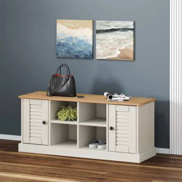 Shoe Bench VIGO White | Solid Pine Wood Entryway Storage