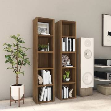 CD Cabinets 2 pcs - Brown Oak, Engineered Wood - Hipomarket