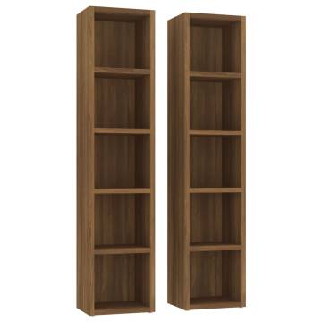 CD Cabinets 2 pcs - Brown Oak, Engineered Wood - Hipomarket