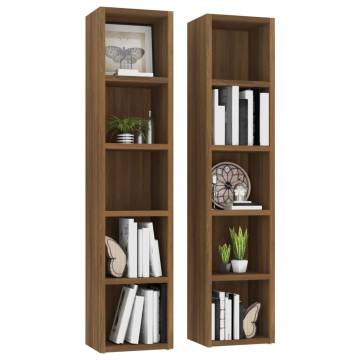 CD Cabinets 2 pcs - Brown Oak, Engineered Wood - Hipomarket