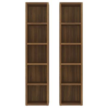 CD Cabinets 2 pcs - Brown Oak, Engineered Wood - Hipomarket