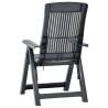 Garden Reclining Chairs Set - 2 Pcs Plastic Anthracite