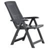 Garden Reclining Chairs Set - 2 Pcs Plastic Anthracite