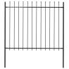 Garden Fence with Spear Top Steel 1.7x1.5 m Black Colour black Quantity in Package 1 Length 1.8 m Height 1.5 m 