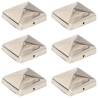 Pyramid Fence Post Caps - 6 pcs Stainless Steel 71x71 mm