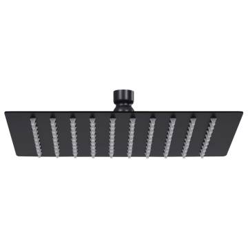 Rain Shower Head Stainless Steel 20x20 cm Square Black | HipoMarket