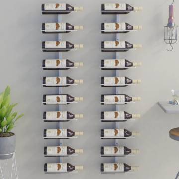 Wall-Mounted Wine Rack for 10 Bottles - Stylish & Durable White Metal