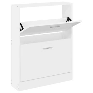 Shoe Cabinet White 59x17x81 cm - Stylish Storage Solution