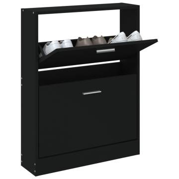 Shoe Cabinet Black 59x17x81 cm - Stylish Storage Solution