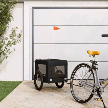 Durable Pet Bike Trailer - Black Oxford Fabric & Iron