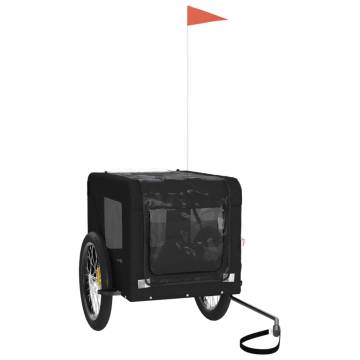 Durable Pet Bike Trailer - Black Oxford Fabric & Iron