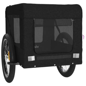 Durable Pet Bike Trailer - Black Oxford Fabric & Iron