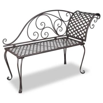 Elegant Garden Chaise Lounge - Antique Brown Steel