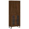 Stylish Highboard Brown Oak - 69.5x34x180 cm | HipoMarket