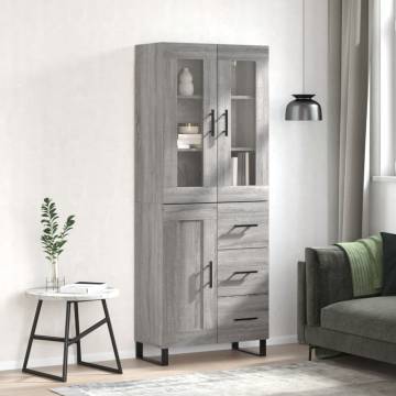 Highboard Grey Sonoma - Stylish Engineered Wood Storage