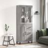 Highboard Grey Sonoma 69.5x34x180 cm Engineered Wood Colour grey sonoma Quantity in Package 1 Model 1 wood door 3 drawers 