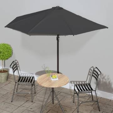 Balcony Parasol with Aluminium Pole Anthracite 300x155 cm