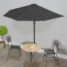 Balcony Parasol with Aluminium Pole Anthracite 300x155 cm Half Colour dark anthracite Quantity in Package 1 