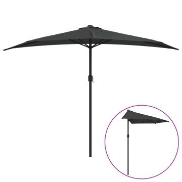 Balcony Parasol with Aluminium Pole Anthracite 300x155 cm