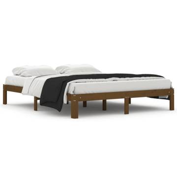 Honey Brown Solid Wood Bed Frame 160x200 cm - HipoMarket