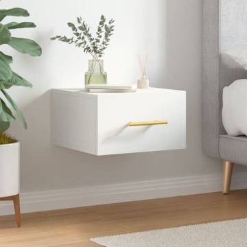 Wall-mounted Bedside Cabinet White 35x35 cm | HipoMarket