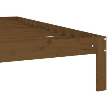 Honey Brown Solid Wood Bed Frame 160x200 cm - HipoMarket