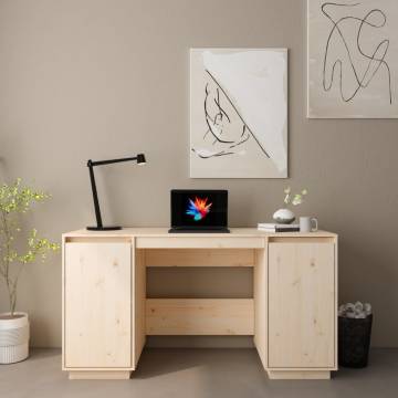 Solid Wood Pine Desk - 140x50x75 cm | Hipo Market