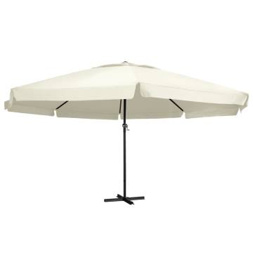 Outdoor Parasol with Aluminium Pole - 600 cm Sand White