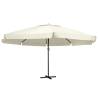 Outdoor Parasol with Aluminium Pole 600 cm Sand White Colour white Size 600 cm Quantity in Package 1 