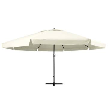 Outdoor Parasol with Aluminium Pole - 600 cm Sand White