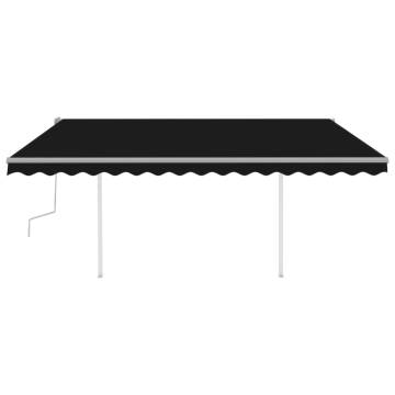 Manual Retractable Awning with LED - 4.5x3m Anthracite