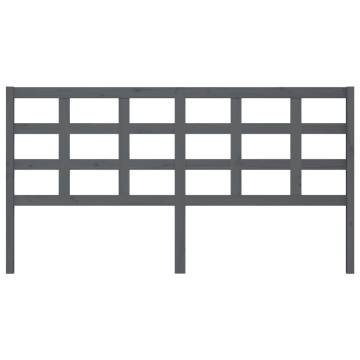 Stylish Grey Bed Headboard | Solid Pine Wood - 185.5x4x100 cm