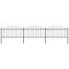 Garden Fence with Spear Top Steel (1.25-1.5)x5.1 m Black Quantity in Package 1 Length 5.1 m Height 125-150 cm 