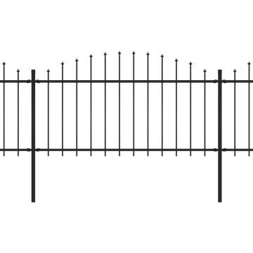 Garden Fence with Spear Top Steel - 5.1m Black | HipoMarket