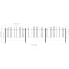 Garden Fence with Spear Top Steel - 5.1m Black | HipoMarket