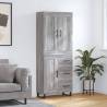 Highboard Grey Sonoma 69.5x34x180 cm Engineered Wood Colour grey sonoma Quantity in Package 1 Model 1 wood door 3 drawers 