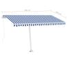 Freestanding Manual Retractable Awning 450x350 cm Blue/White