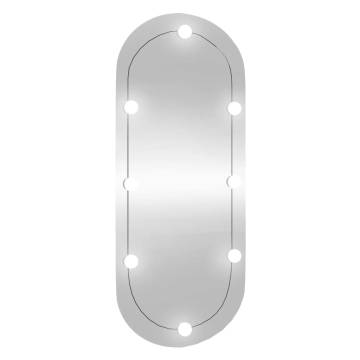 Stylish Wall Mirror with LED Lights - 25x60 cm Oval